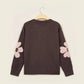 Yesenia Cozy Floral Print Round Neck Dropped Shoulder Casual Sweater