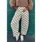 Yetta White Checkered Print Denim Barrel Pants