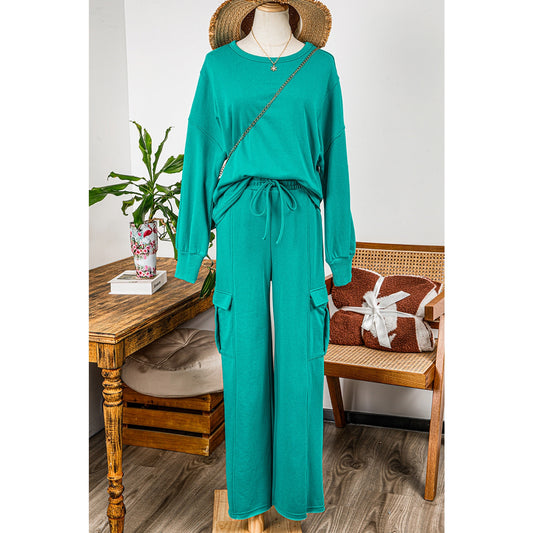 REDUCED!!!  Zinny Green Pullover Top and Cargo Pants Set * S-3X  REDUCED!!!