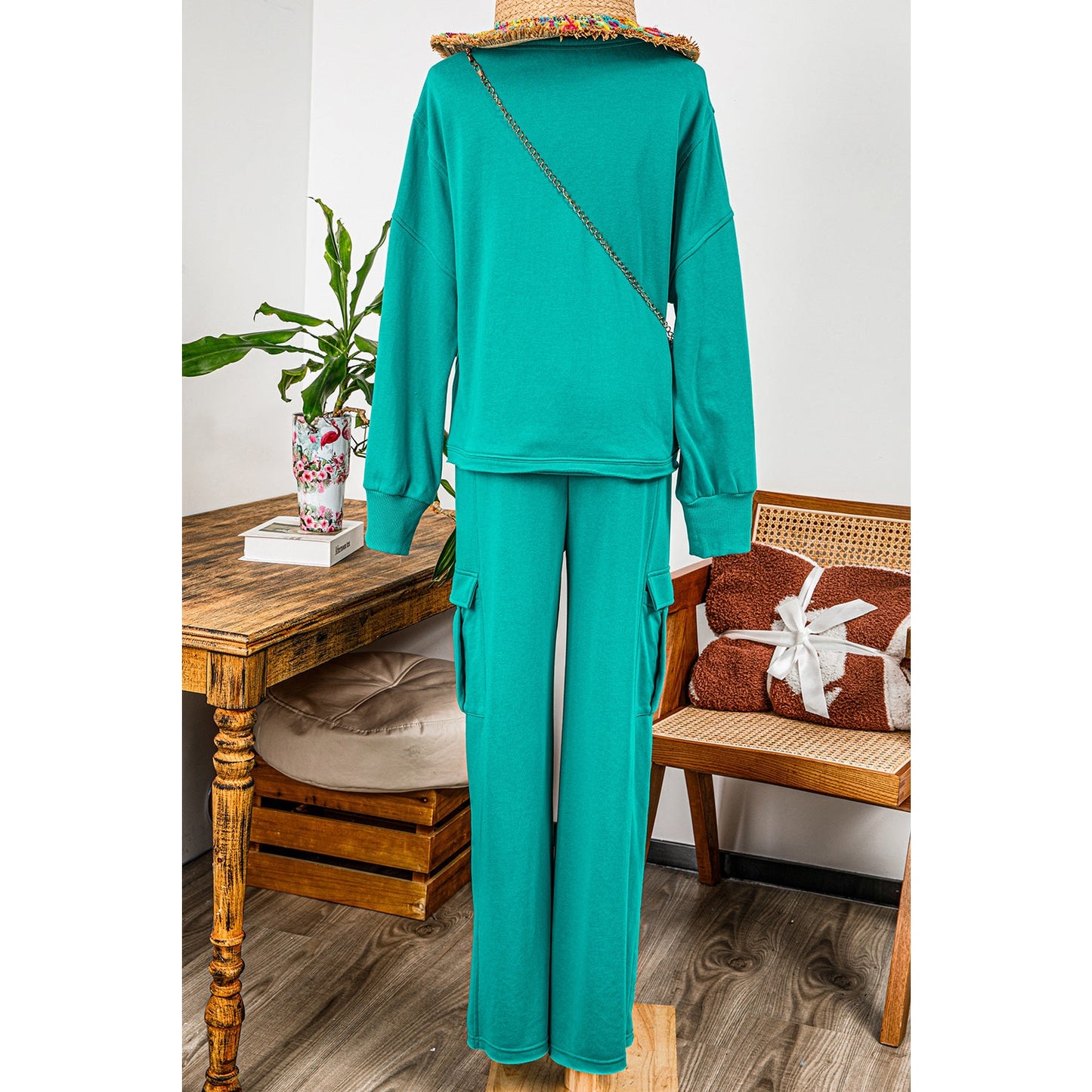 REDUCED!!!  Zinny Green Pullover Top and Cargo Pants Set * S-3X  REDUCED!!!