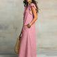 Zandra Blush Ruffle Breeze Maxi Dress w/ Pockets
