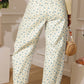 Zara Grommet Knot Waist Floral Barrel Leg Jeans