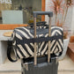 Zebra Faux Leather Large Capacity Travel Bag