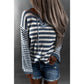 Ziah Blue Striped Knit Tie up Sweater