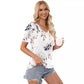 DESTASH Zinny White Floral V Neck Top