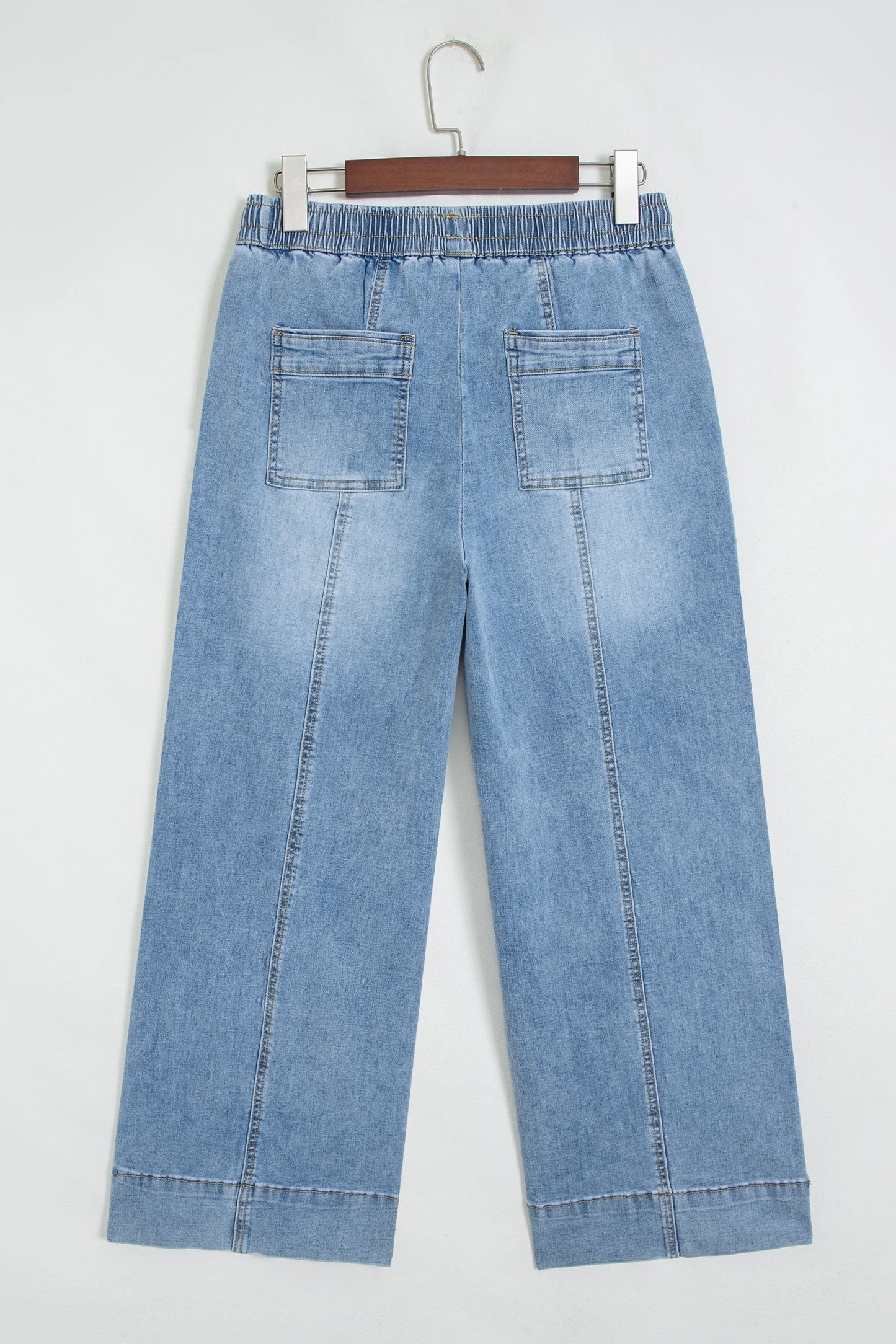 Zoella Beau Blue Drawstring Waist Wide Leg Ankle Length Jeans