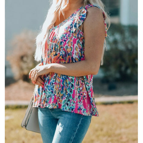 RTS Tondrea Boho Flounce V Neck Tank