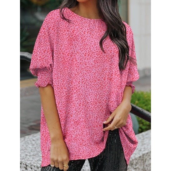 Emerson Oversized Leopard Puff Sleeve Blouse