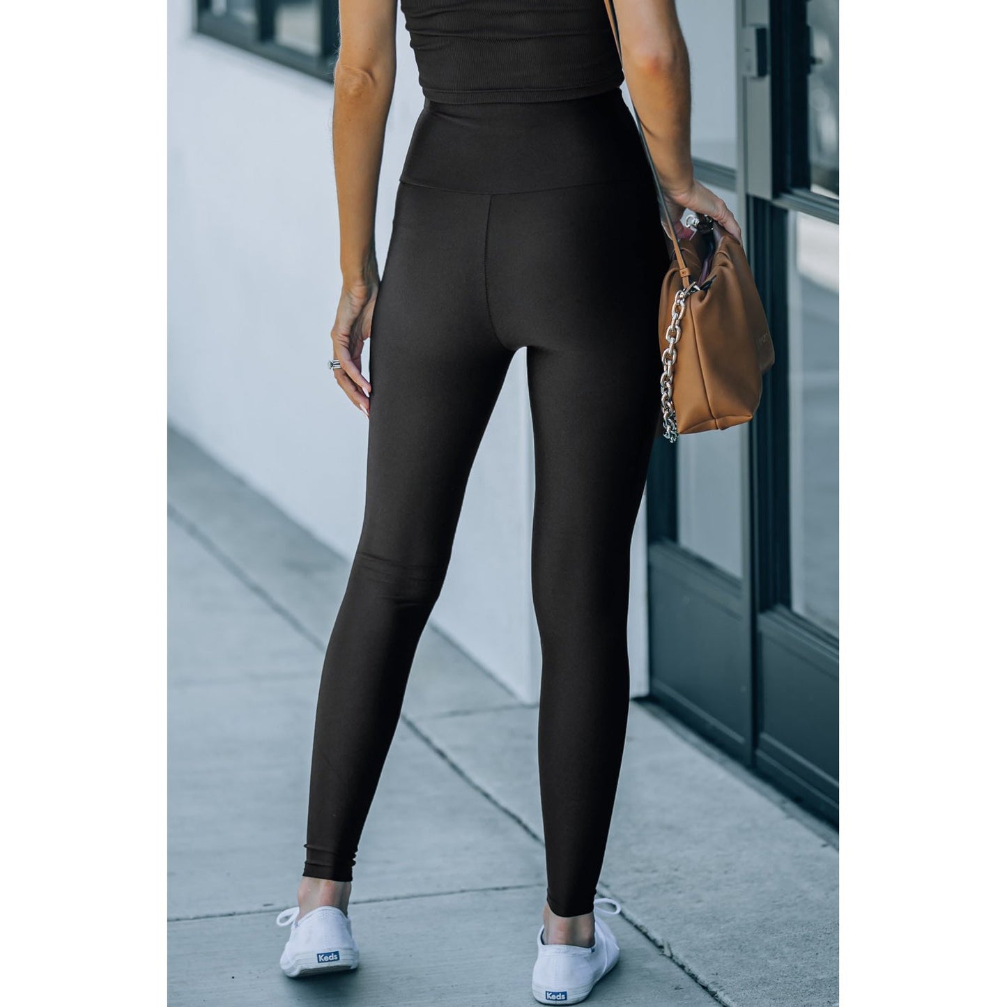 Cally Black High Rise Tight Leggings with Waist Cincher