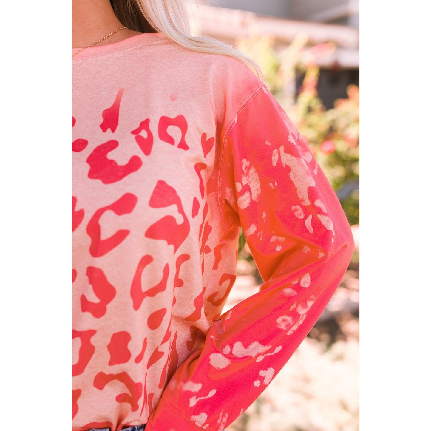 REDUCED!!!  Kelsi Pink Bleached Cheetah Print Sweatshirt  REDUCED!!!