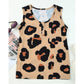 RTS  Pia Leopard Button Neck Chest Pocket Tank Top
